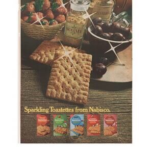 Nabisco Toastettes Cracker Advertisement Vintage Snack Food Fruit Spice Cinnamon